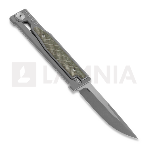 Reate EXO Drop Point 刀, green micarta