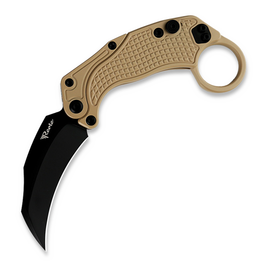 Zav&iacute;rac&iacute; nůž Reate EXO-K Black PVD, tan