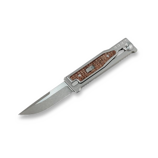 Reate EXO-M Drop Point, burlap micarta