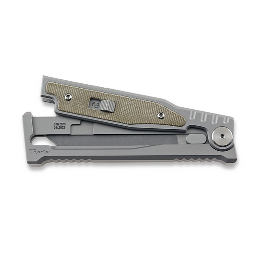 Reate EXO-M Drop Point, green micarta