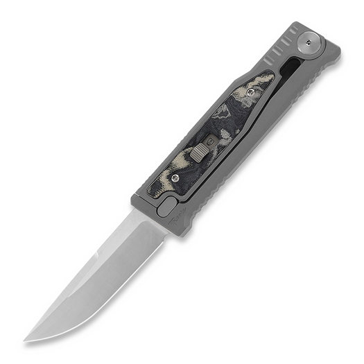 Reate EXO-M Elmax Drop Point, Burl Linen Micarta