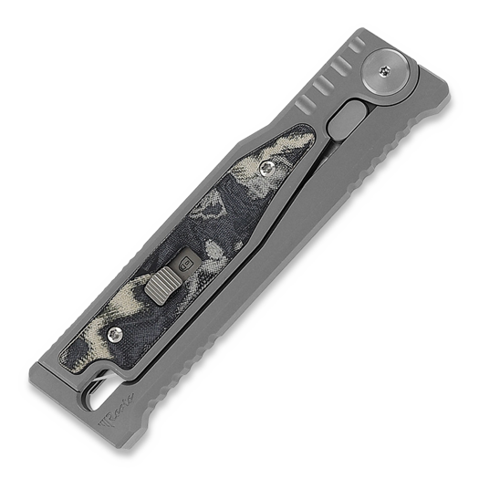 Reate EXO-M Elmax Drop Point, Burl Linen Micarta