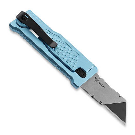 Reate EXO-U Diamond Pattern folding knife, blue