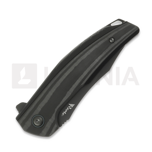 Reate Jack Jr. sulankstomas peilis, Black Aluminum, Black DLC