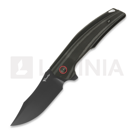 Reate Jack Jr. vouwmes, Black Aluminum/Red Collar, Black DLC