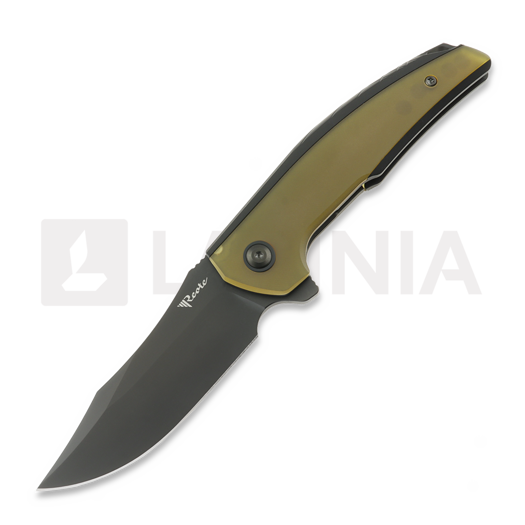 Reate Jack Jr. 접이식 나이프, Black Aluminum/Ultem, Black DLC