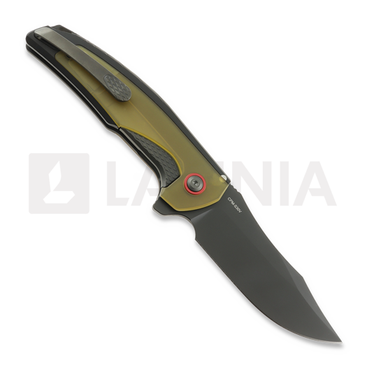 Сгъваем нож Reate Jack Jr., Black Aluminum/Ultem & Red Collar, Black DLC