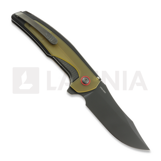 Сгъваем нож Reate Jack Jr., Black Aluminum/Ultem & Red Collar, Black DLC