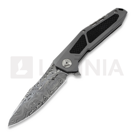 Reate K3 Damascus kääntöveitsi, drop point, CF