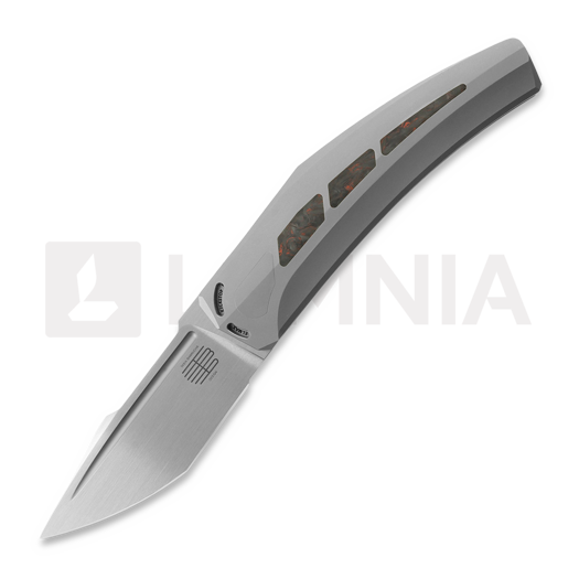 Nóż składany Reate Large Krypton, Bead Blast Ti/Red Dark Matter CF