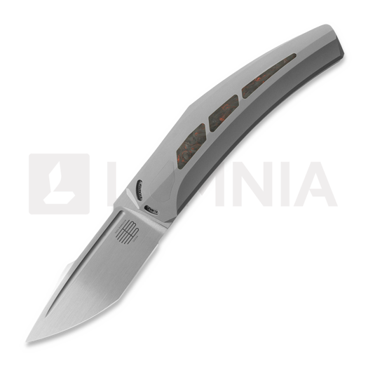 Reate Large Krypton סכין מתקפלת, Bead Blast Ti/Red Dark Matter CF