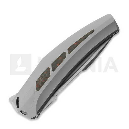 Πτυσσόμενο μαχαίρι Reate Large Krypton, Bead Blast Ti/Red Dark Matter CF