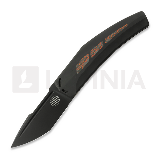 Reate Large Krypton sulankstomas peilis, Black Ti/Lava Flow CF, Black PVD