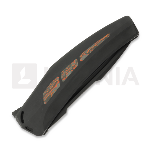 Reate Large Krypton sulankstomas peilis, Black Ti/Lava Flow CF, Black PVD