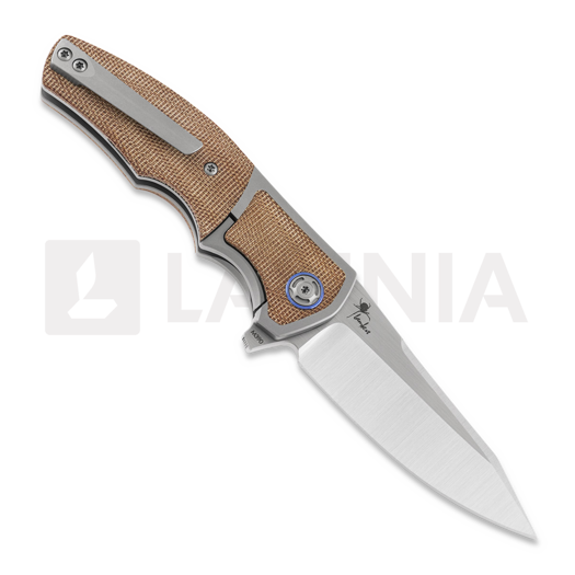 Reate Mini Crossroads sulankstomas peilis, Brown Micarta