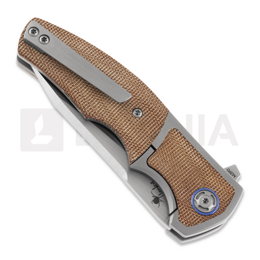 Reate Mini Crossroads sulankstomas peilis, Brown Micarta