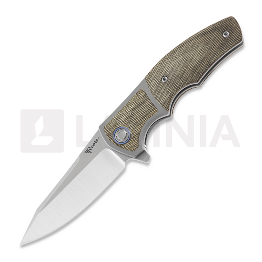 Reate Mini Crossroads 접이식 나이프, Green Micarta