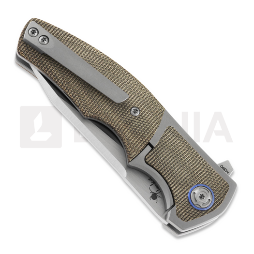 Reate Mini Crossroads sulankstomas peilis, Green Micarta
