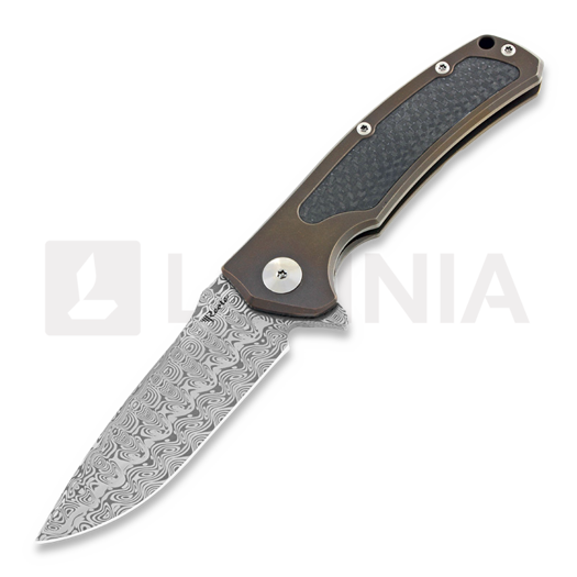 Nóż składany Reate Mini Horizon, Damascus, CF, acidwash