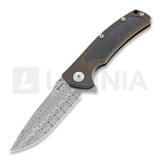 Reate Mini Horizon סכין מתקפלת, Damascus, CF, acidwash