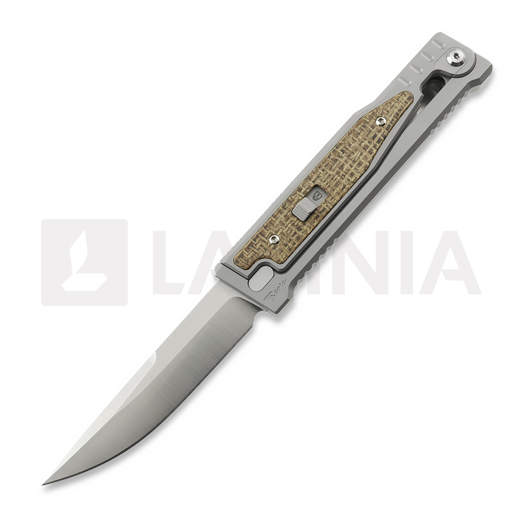 Reate OG EXO Elmax Drop Point veitsi, Burlap Micarta