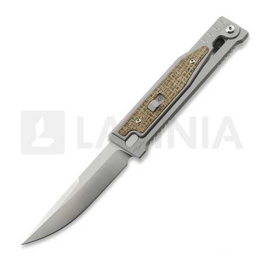 Reate OG EXO Elmax Drop Point kniv, Burlap Micarta