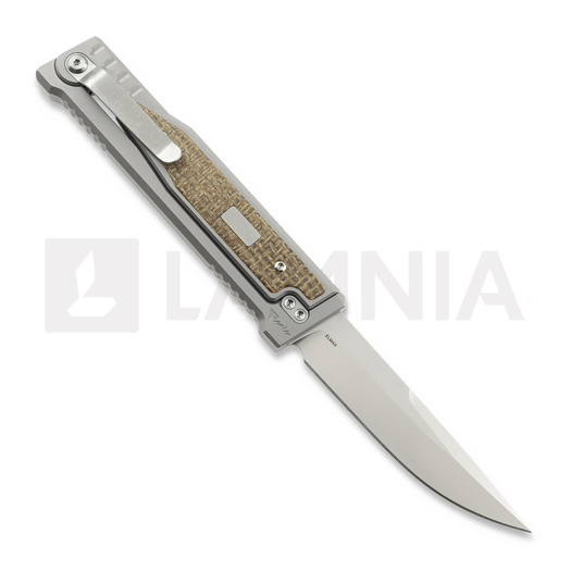 Reate OG EXO Elmax Drop Point kés, Burlap Micarta