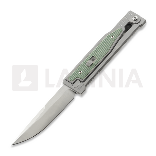 Reate OG EXO Elmax Drop Point ナイフ, OD Green Micarta