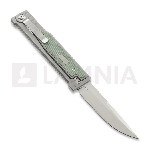 Reate OG EXO Elmax Drop Point 刀, OD Green Micarta