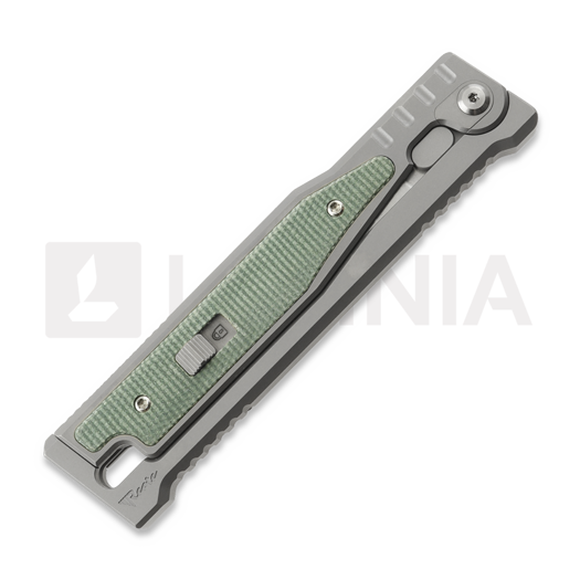 Reate OG EXO Elmax Drop Point peilis, OD Green Micarta