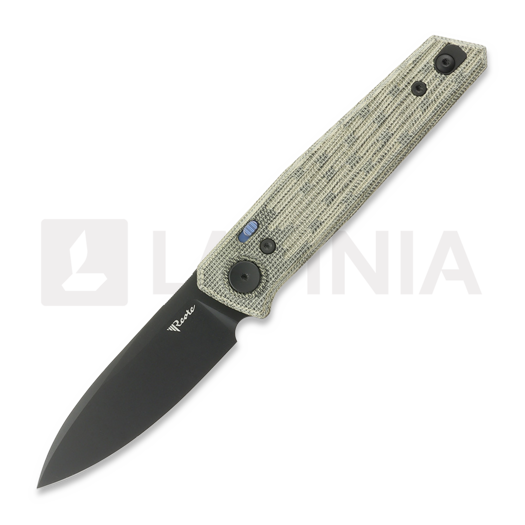 Reate PL-6 접이식 나이프, Green/Black Micarta, Black PVD
