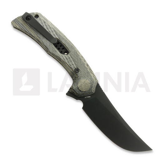 Couteau pliant Reate PL-7, Green/Black Micarta, Black PVD