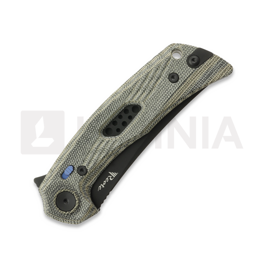 Couteau pliant Reate PL-7, Green/Black Micarta, Black PVD