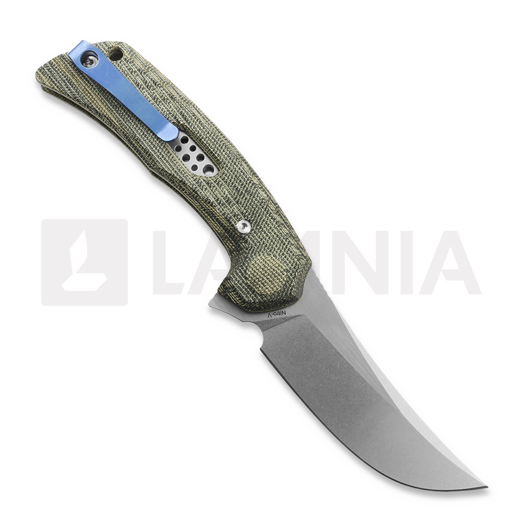 Reate PL-7 sulankstomas peilis, Green/Black Micarta, Satin