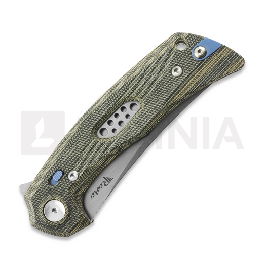 Reate PL-7 sulankstomas peilis, Green/Black Micarta, Satin