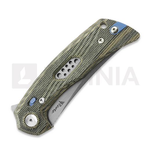 Reate PL-7 kääntöveitsi, Green/Black Micarta, Satin