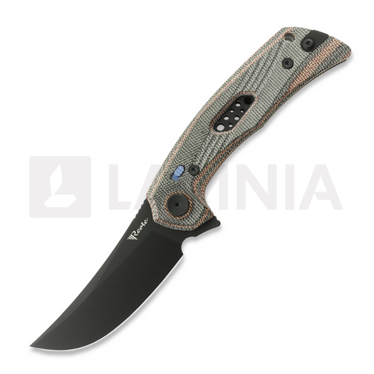 Reate PL-7 접이식 나이프, Red/Black Micarta, Black PVD