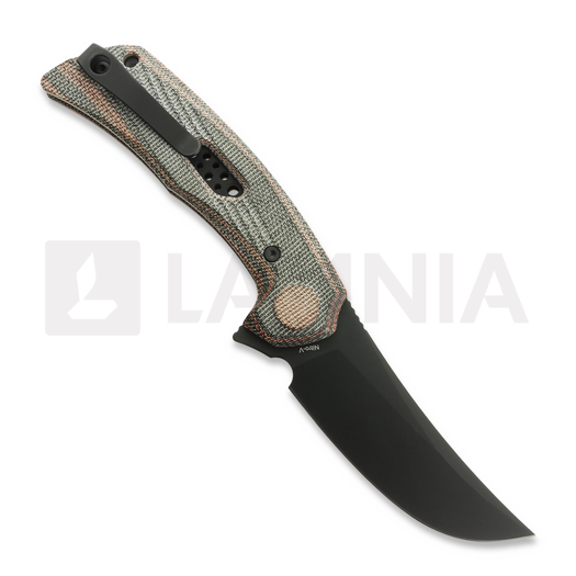 Zavírací nůž Reate PL-7, Red/Black Micarta, Black PVD