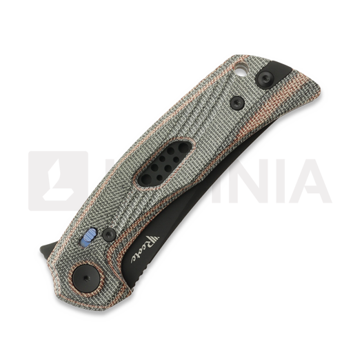 Reate PL-7 sulankstomas peilis, Red/Black Micarta, Black PVD