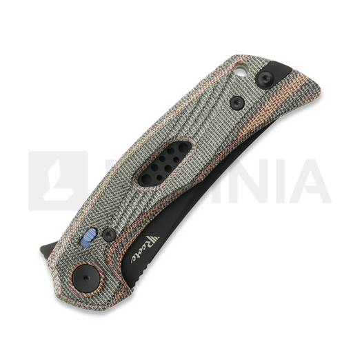 Reate PL-7 kääntöveitsi, Red/Black Micarta, Black PVD