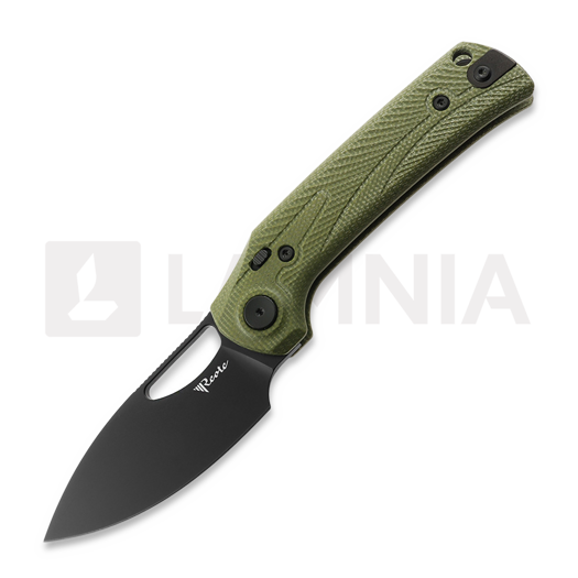 Reate PL-XE folding knife, Green Micarta, PVD