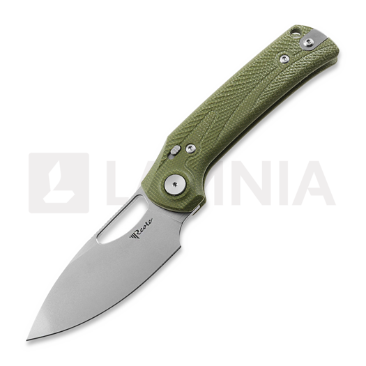 Reate PL-XE 접이식 나이프, Green Micarta, Stonewashed