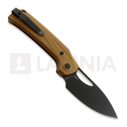 Reate PL-XE sulankstomas peilis, Tan G-10, PVD