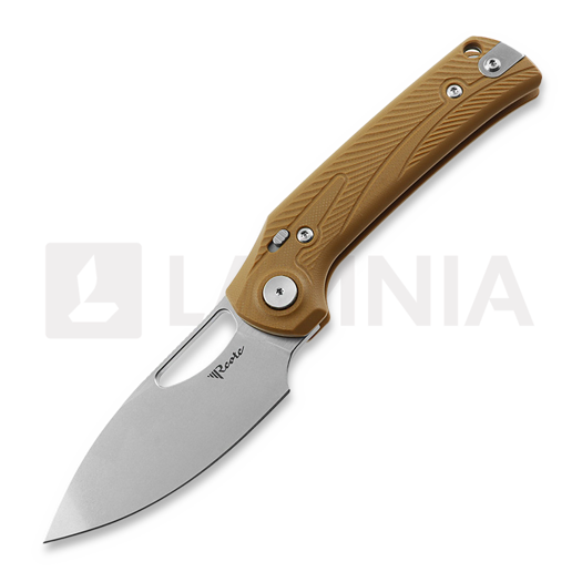 Reate PL-XE 折叠刀, Tan G-10, Stonewashed
