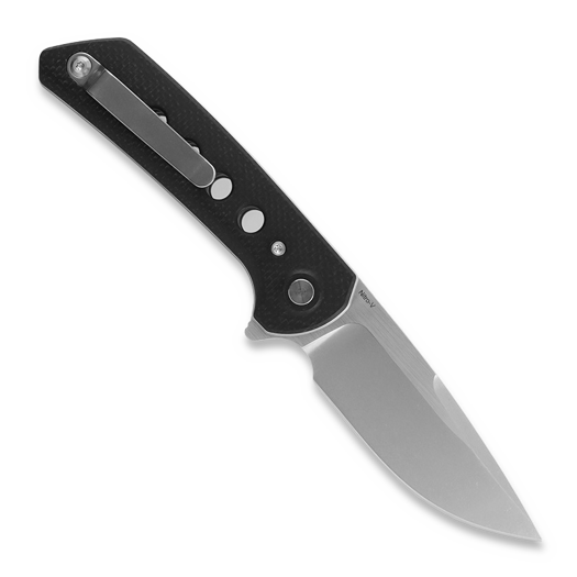 Reate PL-XF Black Micarta/G-10 sulankstomas peilis, Stonewash