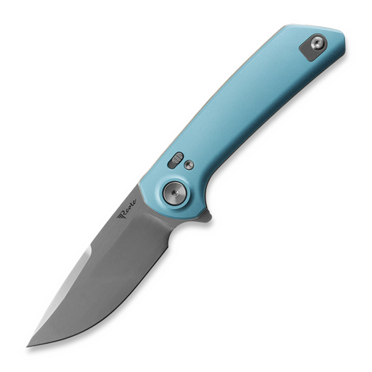 Reate PL-XF Blue Aluminum 접이식 나이프, Satin/Stonewash