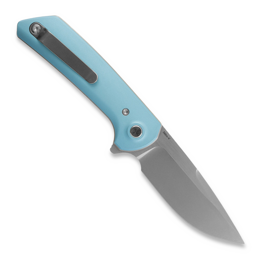 Reate PL-XF Blue Aluminum sulankstomas peilis, Satin/Stonewash