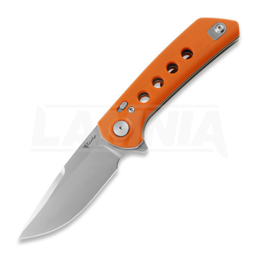 Reate PL-XF Orange G-10 foldekniv, Stonewash