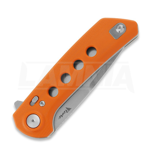 Reate PL-XF Orange G-10 kääntöveitsi, Stonewash
