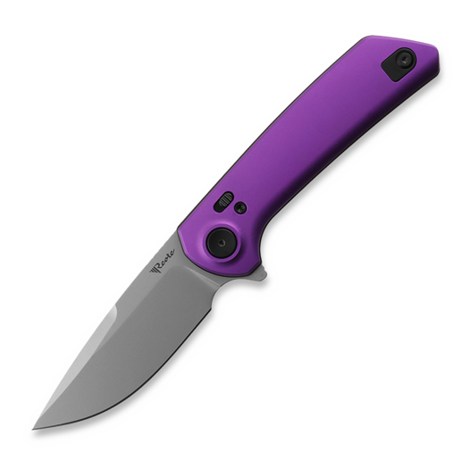 Reate PL-XF Purple Aluminum 접이식 나이프, Stonewash